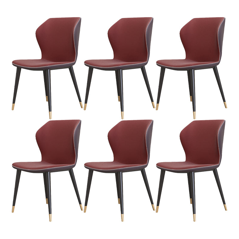 Silla sin brazos de Glam Metal Comedor Wingback Parsons para restaurante