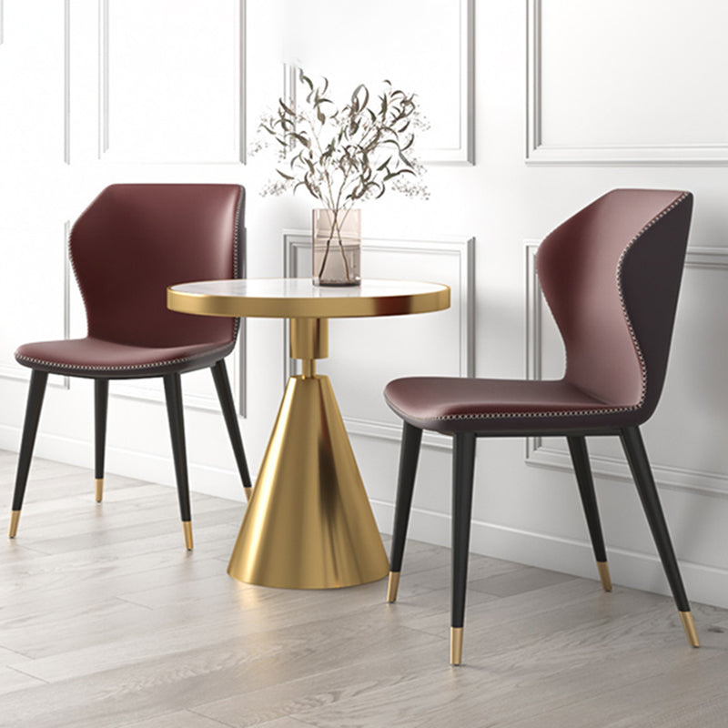 Chaises sans bras Glam Metal pour salle à manger, chaise Parsons à oreilles pour restaurant