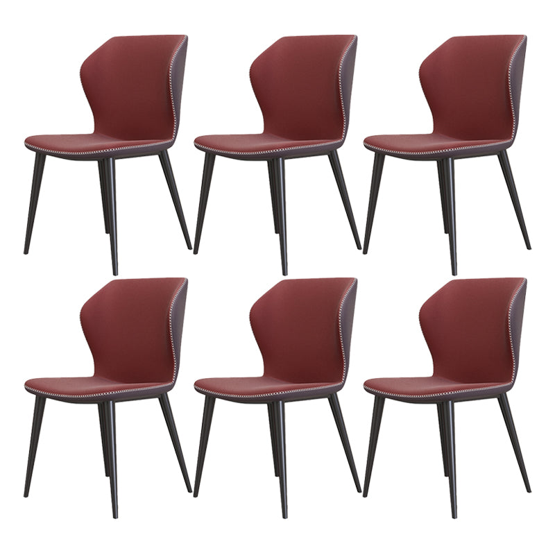 Silla sin brazos de Glam Metal Comedor Wingback Parsons para restaurante
