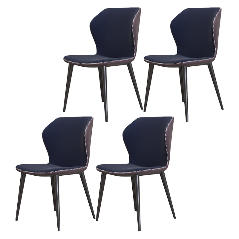 Silla sin brazos de Glam Metal Comedor Wingback Parsons para restaurante