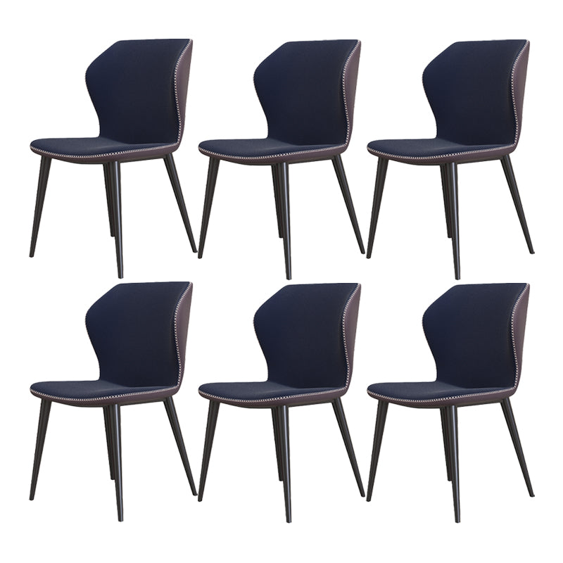 Silla sin brazos de Glam Metal Comedor Wingback Parsons para restaurante