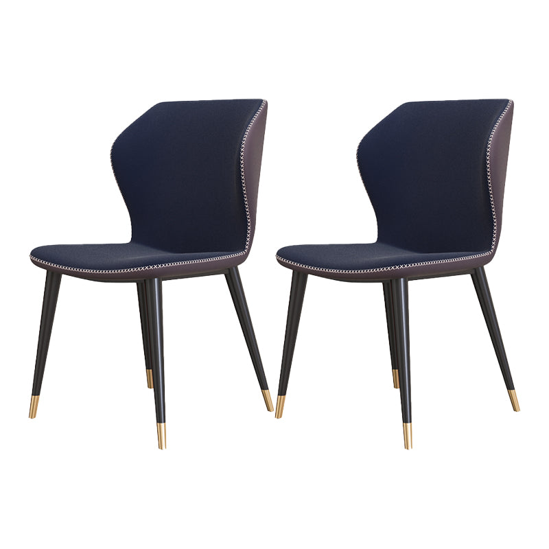 Silla sin brazos de Glam Metal Comedor Wingback Parsons para restaurante