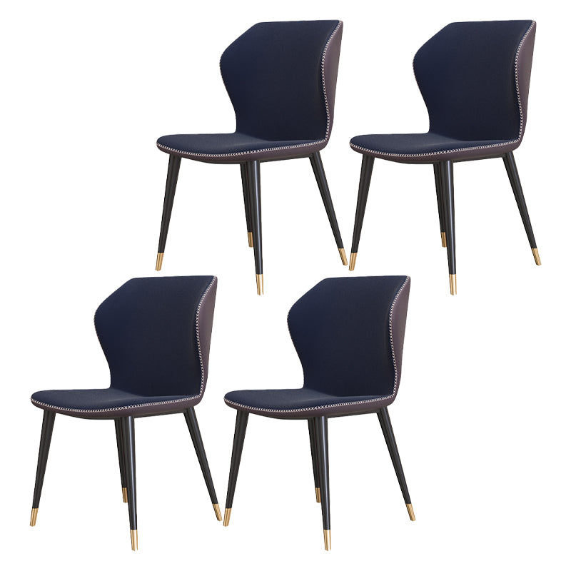 Silla sin brazos de Glam Metal Comedor Wingback Parsons para restaurante