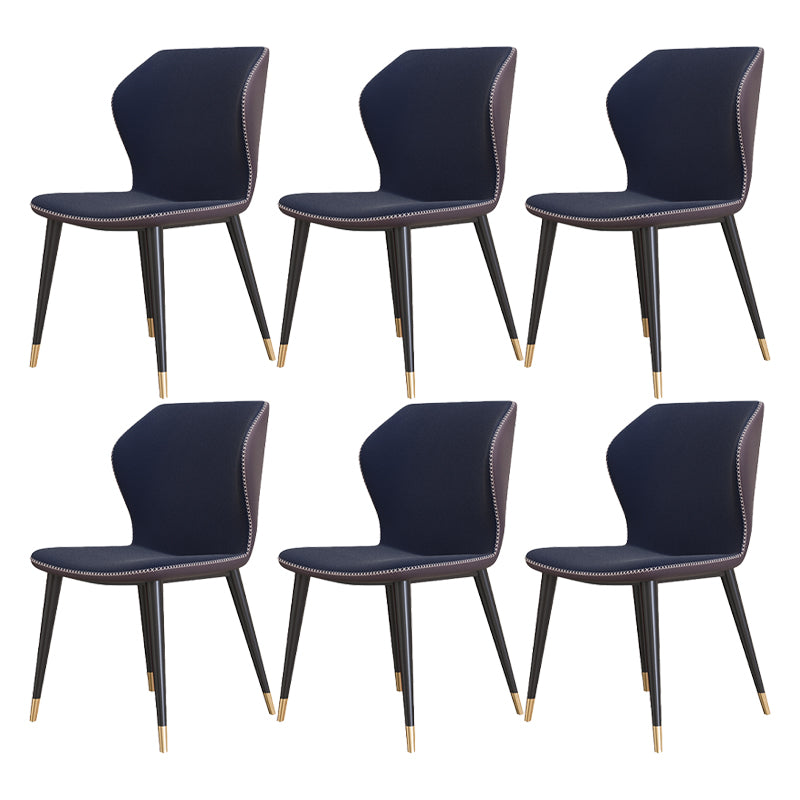 Silla sin brazos de Glam Metal Comedor Wingback Parsons para restaurante