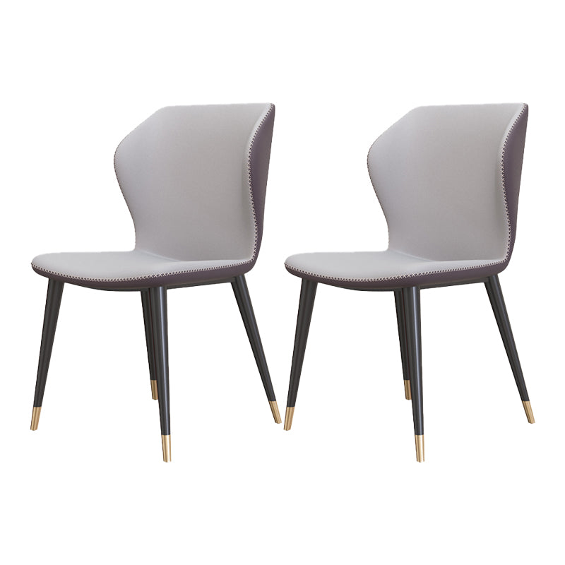 Silla sin brazos de Glam Metal Comedor Wingback Parsons para restaurante