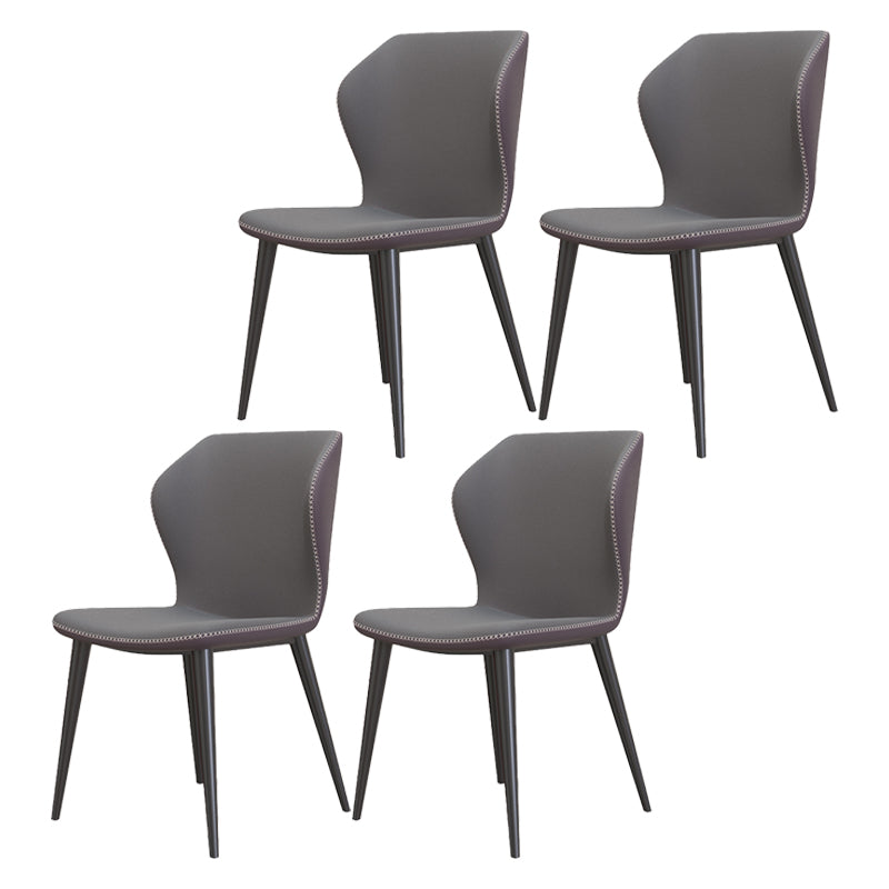 Silla sin brazos de Glam Metal Comedor Wingback Parsons para restaurante