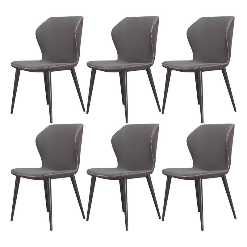 Silla sin brazos de Glam Metal Comedor Wingback Parsons para restaurante