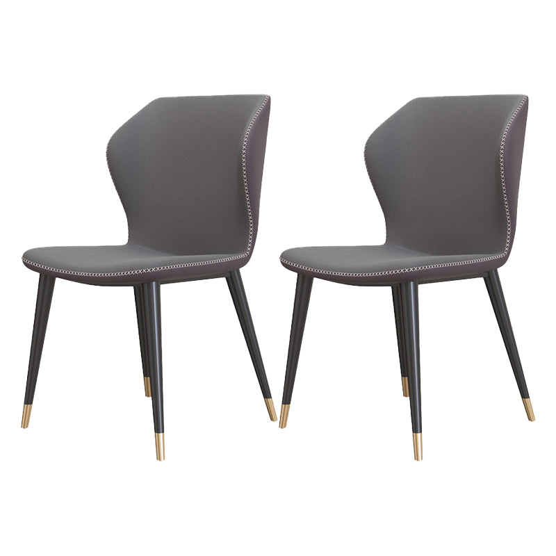 Silla sin brazos de Glam Metal Comedor Wingback Parsons para restaurante