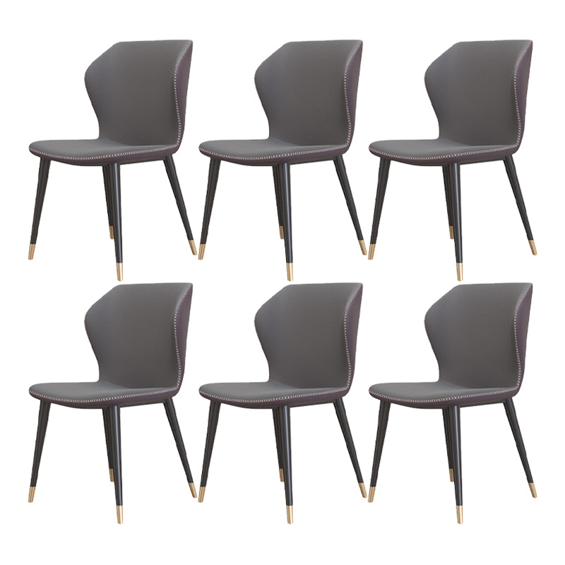 Silla sin brazos de Glam Metal Comedor Wingback Parsons para restaurante