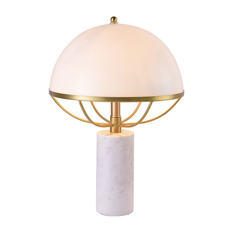 GOLD HEMISPERE Task Lamp Modernismus 1 Kopf Opalglas Tischlicht mit Marmorbasis