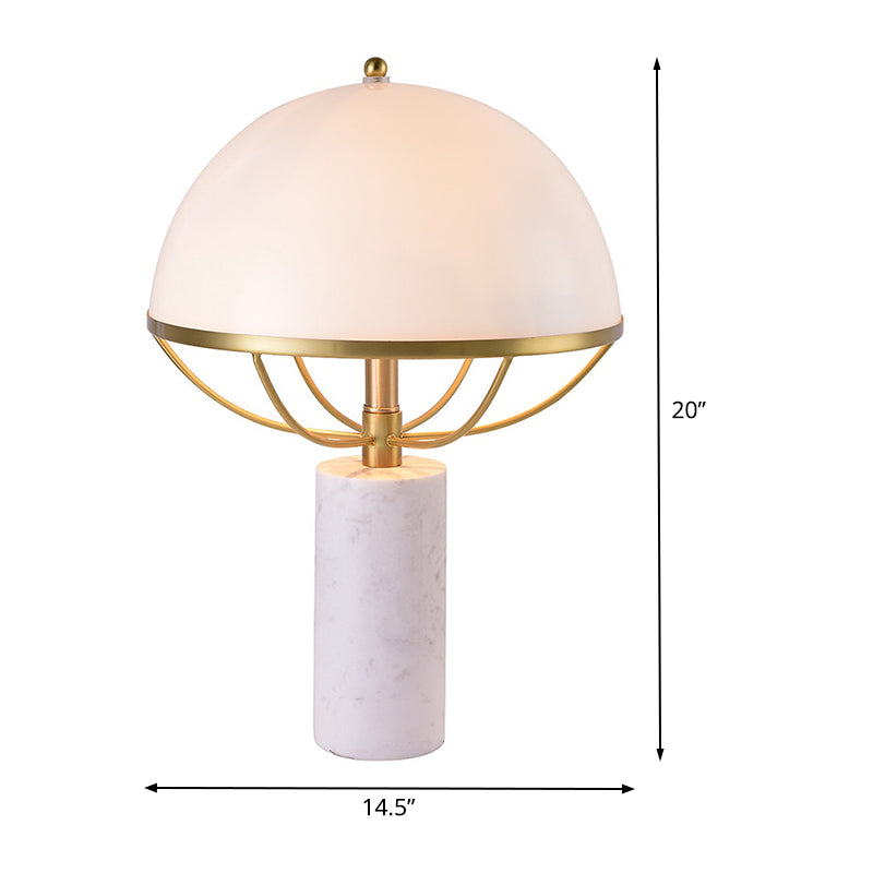 GOLD HEMISPERE Task Lamp Modernismus 1 Kopf Opalglas Tischlicht mit Marmorbasis