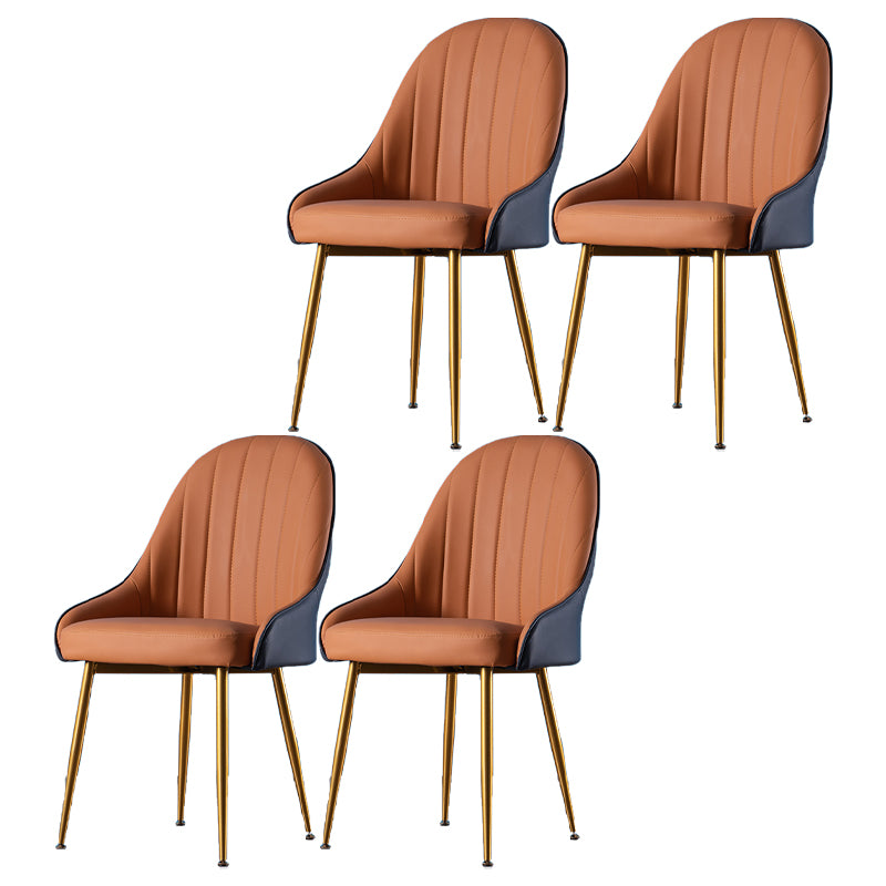 Nordische Metall-Esszimmersessel, gepolsterte Leinenstoffstühle für Restaurants