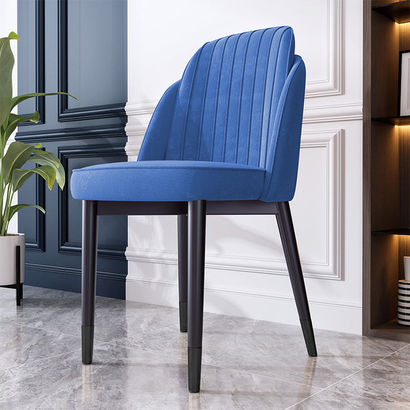 Chaise de salle à manger de style scandinave en métal et cuir, chaise à dossier solide