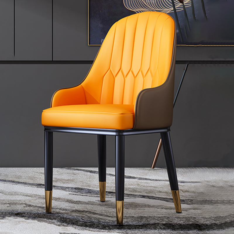 Chaise de salle à manger en métal de style scandinave, chaise à dossier solide avec bras