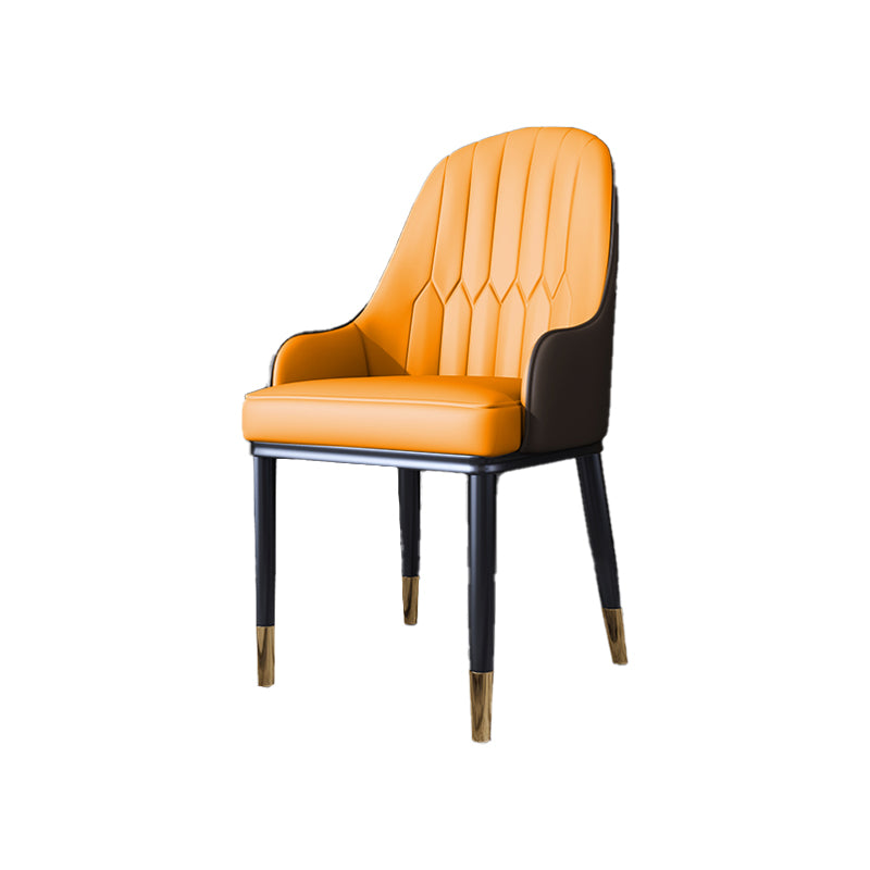 Silla de comedor de metal de estilo escandinavo, silla con respaldo sólido y brazo