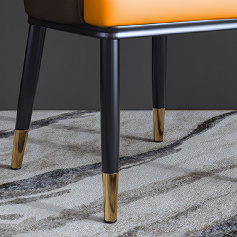 Silla de comedor de metal de estilo escandinavo, silla con respaldo sólido y brazo