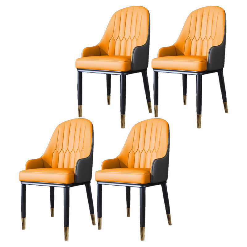 Silla de comedor de metal de estilo escandinavo, silla con respaldo sólido y brazo