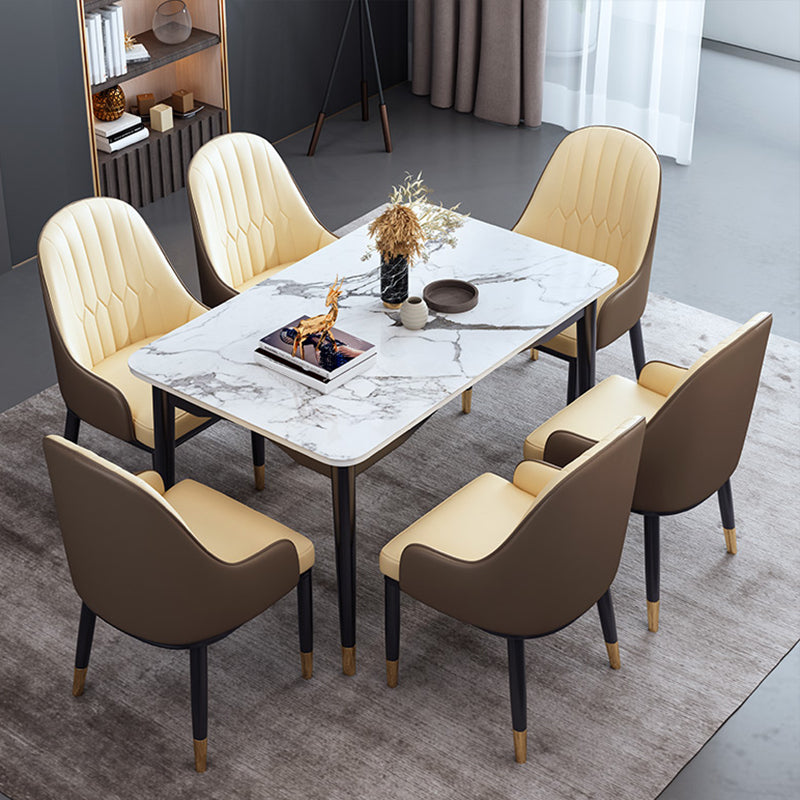 Silla auxiliar de comedor de estilo escandinavo de metal, silla con respaldo sólido acolchado para comedor con brazo
