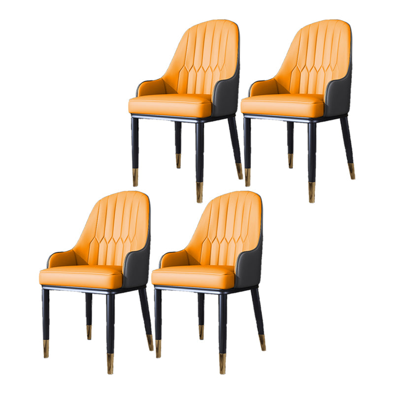 Silla auxiliar de comedor de estilo escandinavo de metal, silla con respaldo sólido acolchado para comedor con brazo