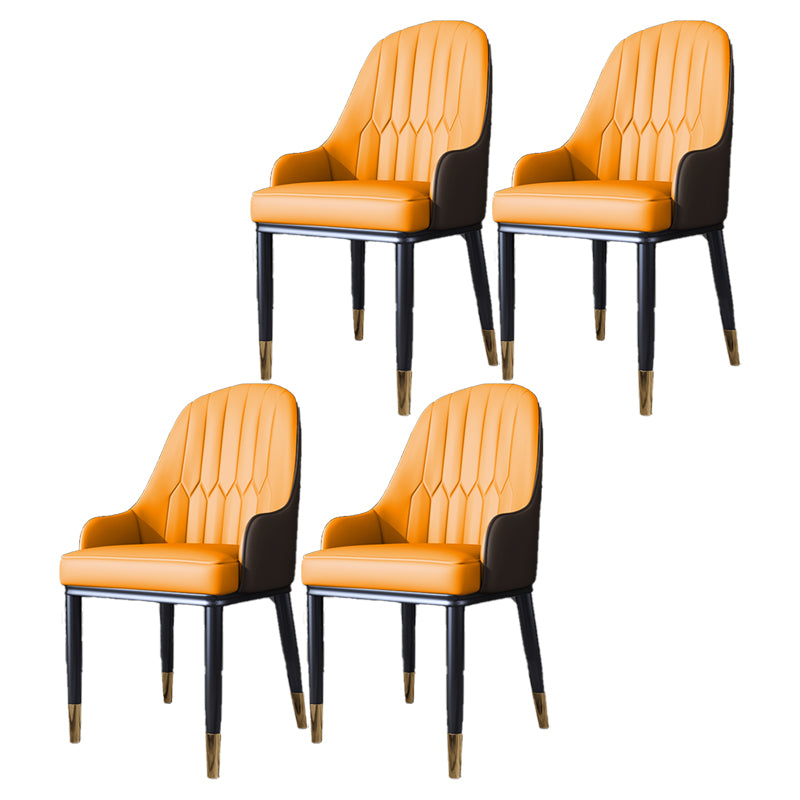 Silla auxiliar de comedor de estilo escandinavo de metal, silla con respaldo sólido acolchado para comedor con brazo