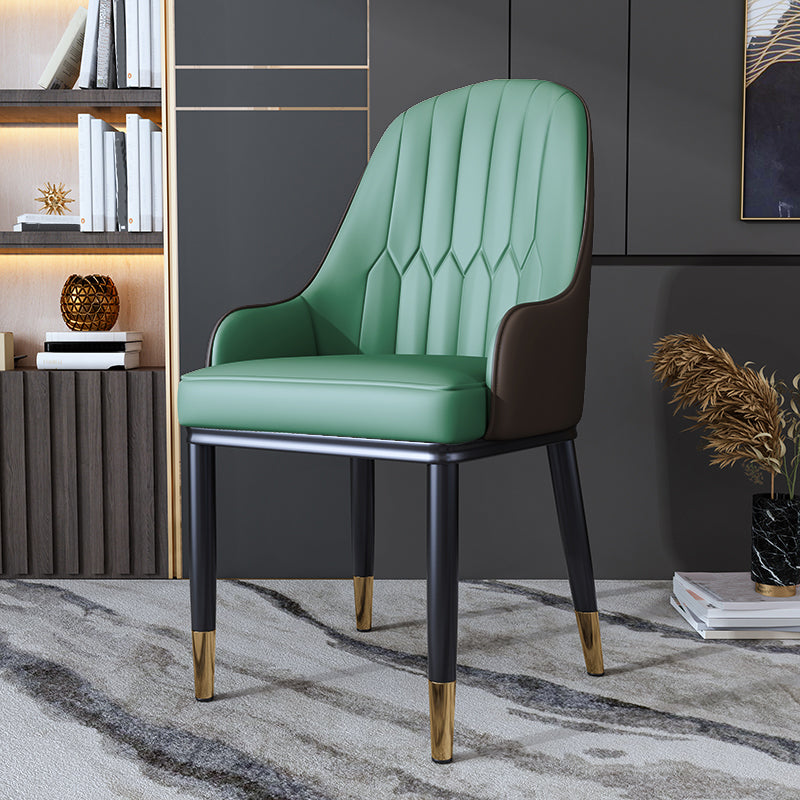Chaise d'appoint de salle à manger en métal de Style scandinave, chaise à dossier solide rembourrée avec accoudoirs