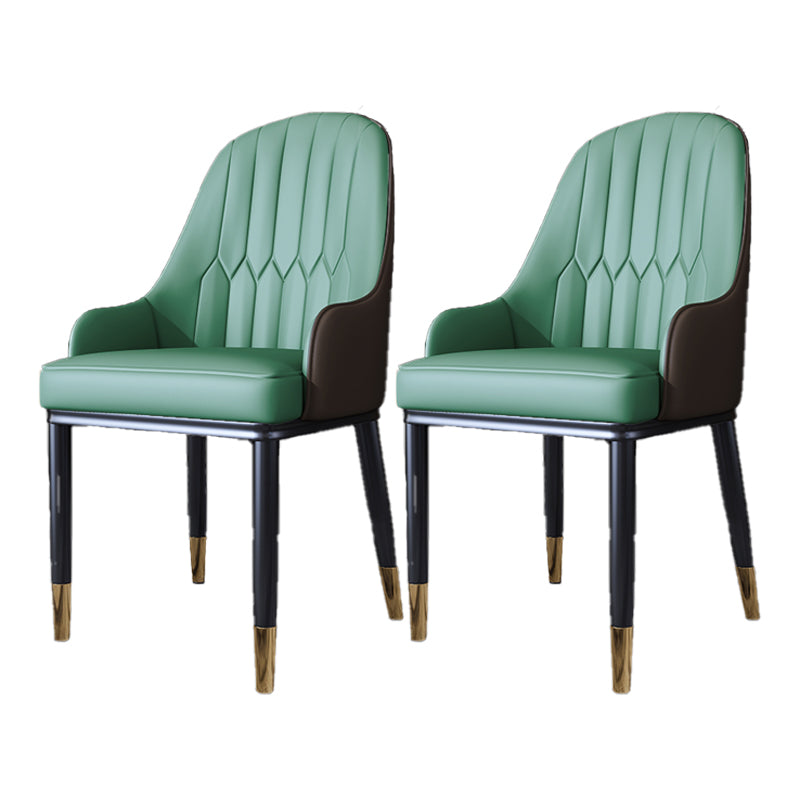 Silla auxiliar de comedor de estilo escandinavo de metal, silla con respaldo sólido acolchado para comedor con brazo
