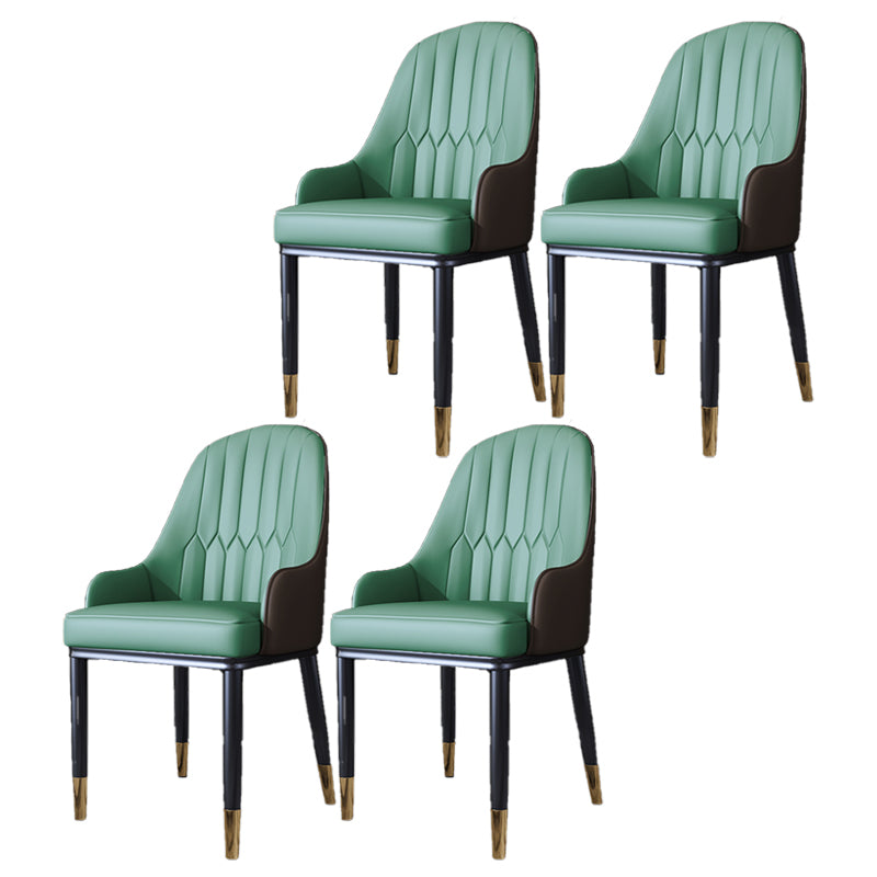 Silla auxiliar de comedor de estilo escandinavo de metal, silla con respaldo sólido acolchado para comedor con brazo
