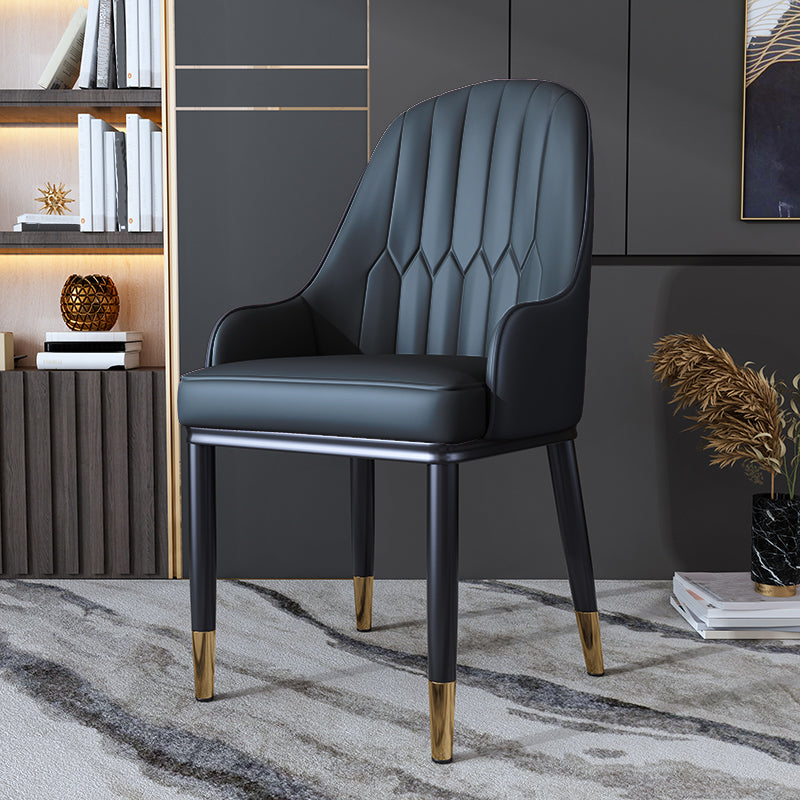 Chaise d'appoint de salle à manger en métal de Style scandinave, chaise à dossier solide rembourrée avec accoudoirs