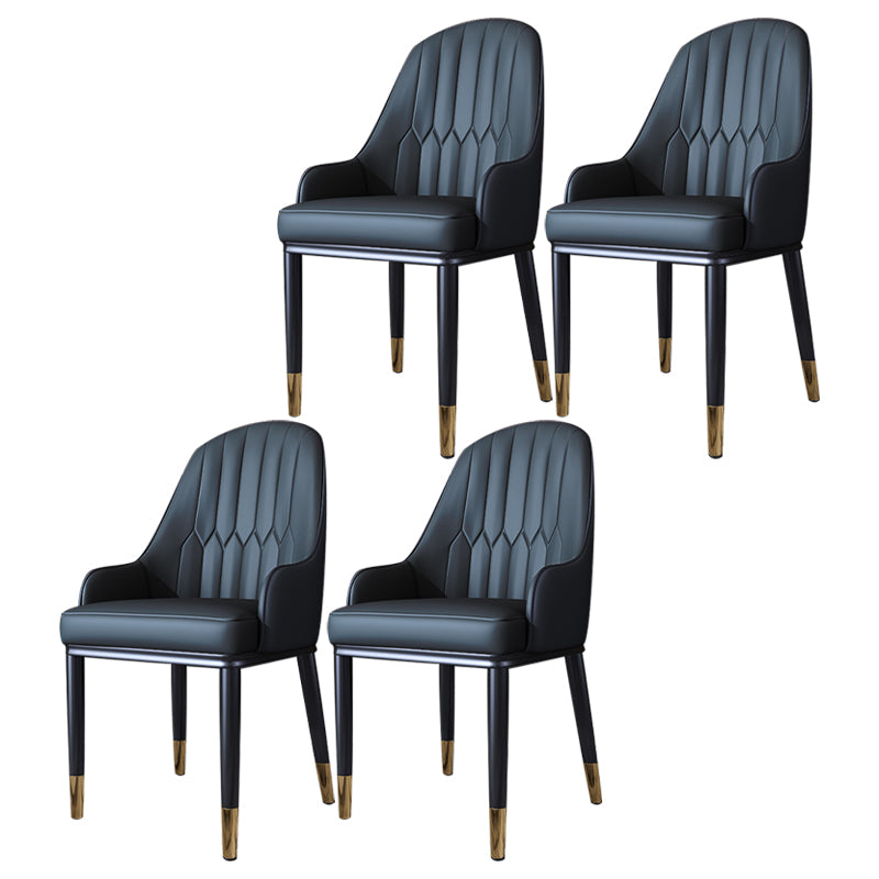 Silla auxiliar de comedor de estilo escandinavo de metal, silla con respaldo sólido acolchado para comedor con brazo