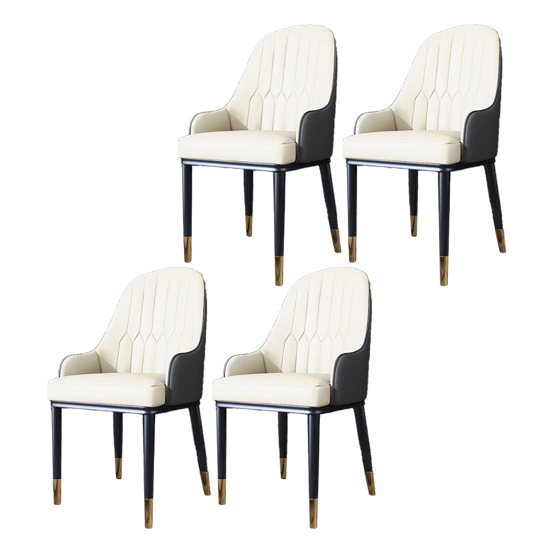 Silla auxiliar de comedor de estilo escandinavo de metal, silla con respaldo sólido acolchado para comedor con brazo