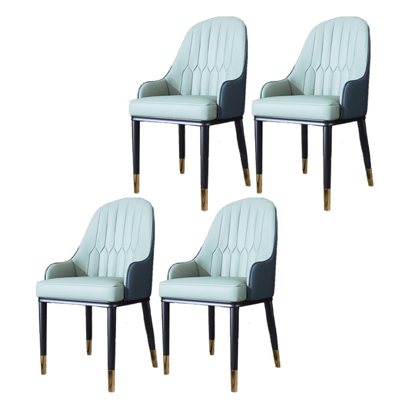 Silla auxiliar de comedor de estilo escandinavo de metal, silla con respaldo sólido acolchado para comedor con brazo