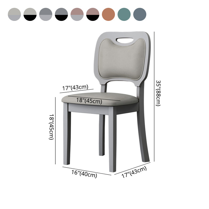 Silla auxiliar escandinava de interior, silla de comedor tapizada en madera con respaldo abierto (juego de 2)