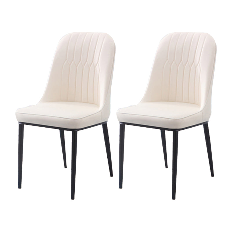 Chaise d'appoint d'intérieur scandinave, dossier Parsons, chaise de salle à manger rembourrée en métal