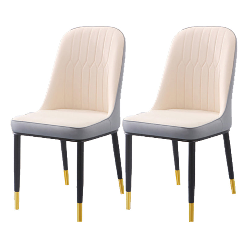 Chaise d'appoint d'intérieur scandinave, dossier Parsons, chaise de salle à manger rembourrée en métal