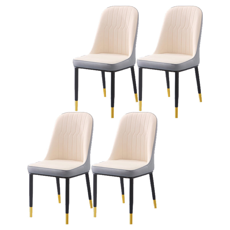 Chaise d'appoint d'intérieur scandinave, dossier Parsons, chaise de salle à manger rembourrée en métal