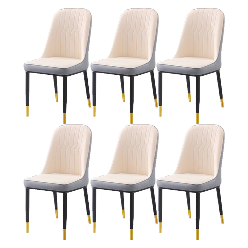 Chaise d'appoint d'intérieur scandinave, dossier Parsons, chaise de salle à manger rembourrée en métal