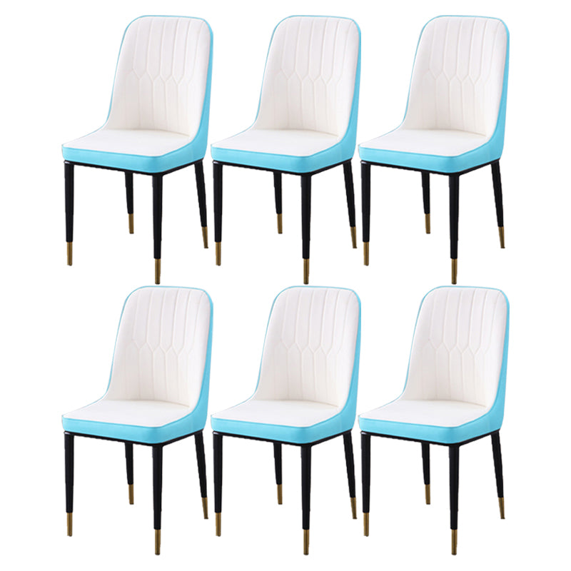 Chaise d'appoint d'intérieur scandinave, dossier Parsons, chaise de salle à manger rembourrée en métal