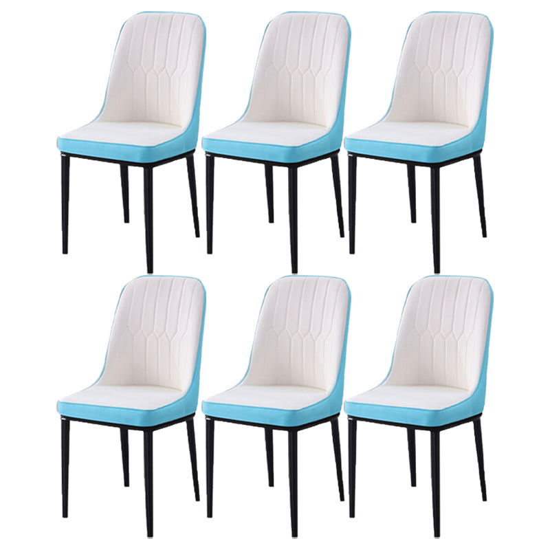 Chaise d'appoint d'intérieur scandinave, dossier Parsons, chaise de salle à manger rembourrée en métal