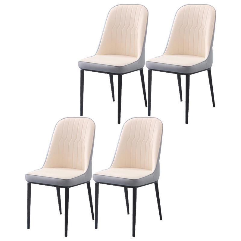 Chaise d'appoint d'intérieur scandinave, dossier Parsons, chaise de salle à manger rembourrée en métal