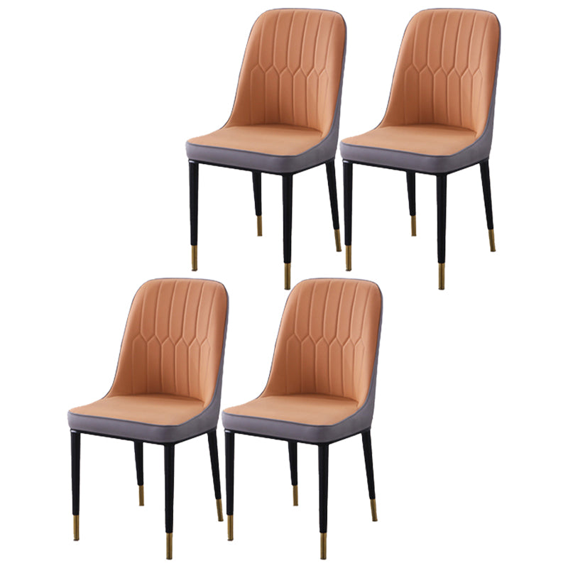 Chaise d'appoint d'intérieur scandinave, dossier Parsons, chaise de salle à manger rembourrée en métal