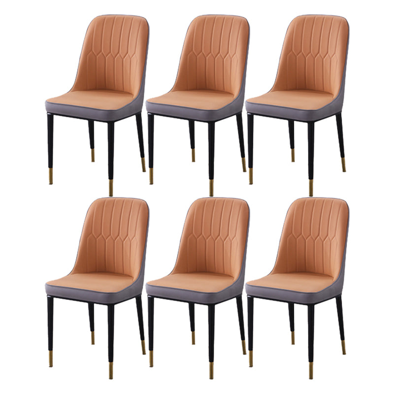 Chaise d'appoint d'intérieur scandinave, dossier Parsons, chaise de salle à manger rembourrée en métal