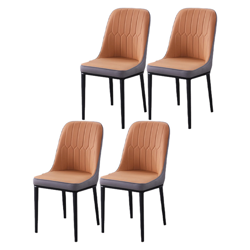 Chaise d'appoint d'intérieur scandinave, dossier Parsons, chaise de salle à manger rembourrée en métal