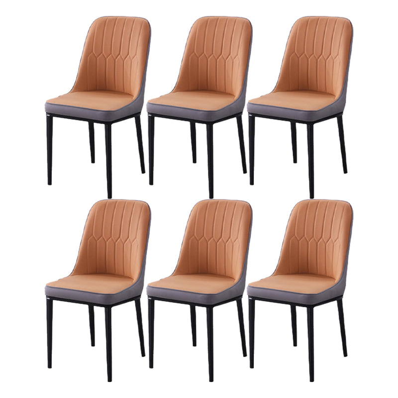 Chaise d'appoint d'intérieur scandinave, dossier Parsons, chaise de salle à manger rembourrée en métal