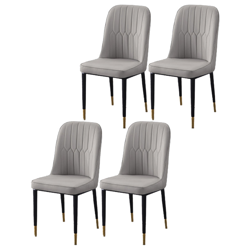 Chaise d'appoint d'intérieur scandinave, dossier Parsons, chaise de salle à manger rembourrée en métal
