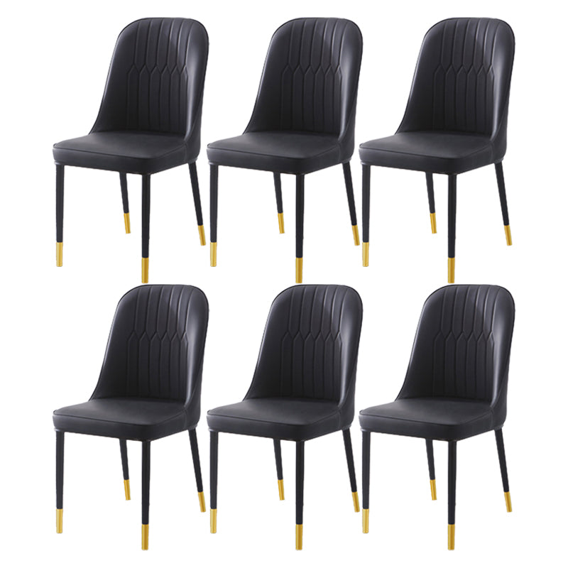 Chaise d'appoint d'intérieur scandinave, dossier Parsons, chaise de salle à manger rembourrée en métal