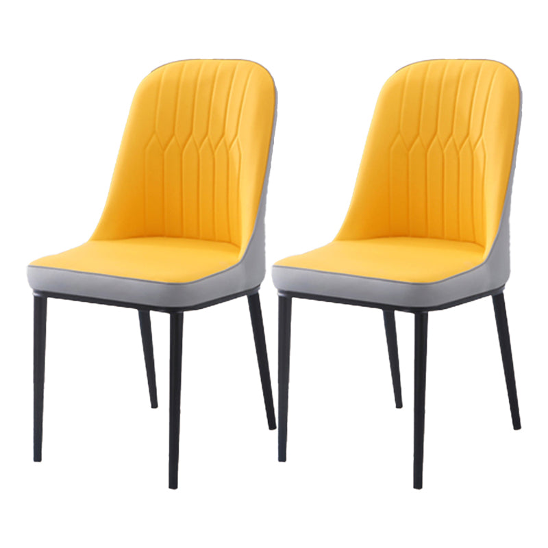 Chaise d'appoint d'intérieur scandinave, dossier Parsons, chaise de salle à manger rembourrée en métal