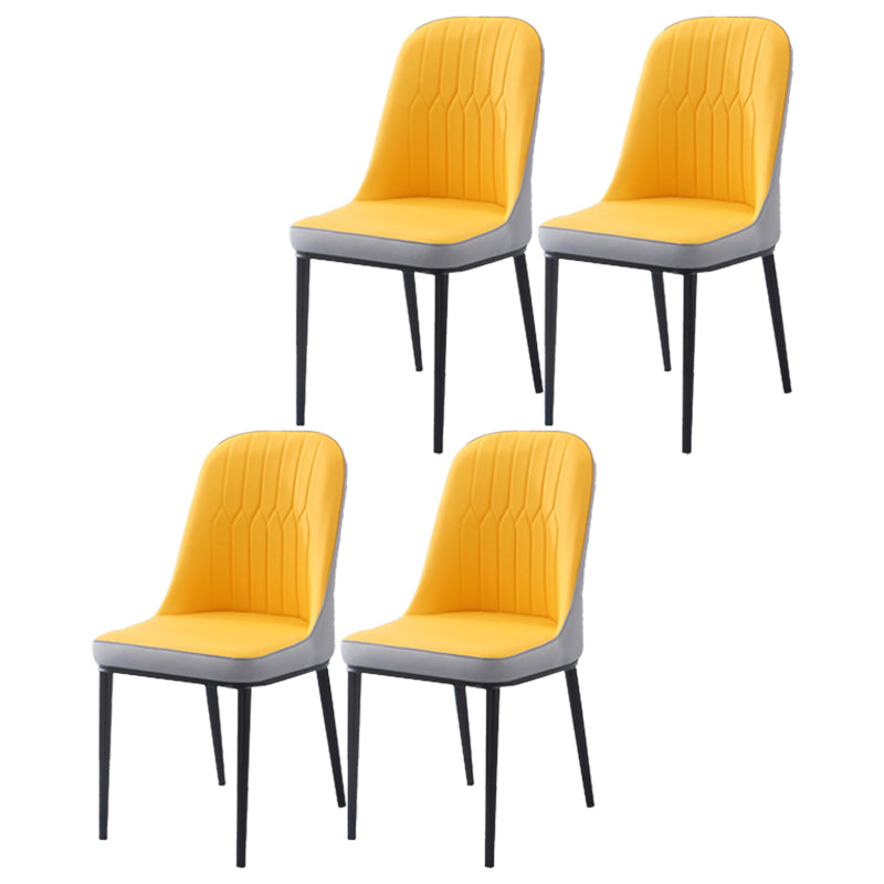 Chaise d'appoint d'intérieur scandinave, dossier Parsons, chaise de salle à manger rembourrée en métal