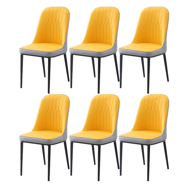 Chaise d'appoint d'intérieur scandinave, dossier Parsons, chaise de salle à manger rembourrée en métal