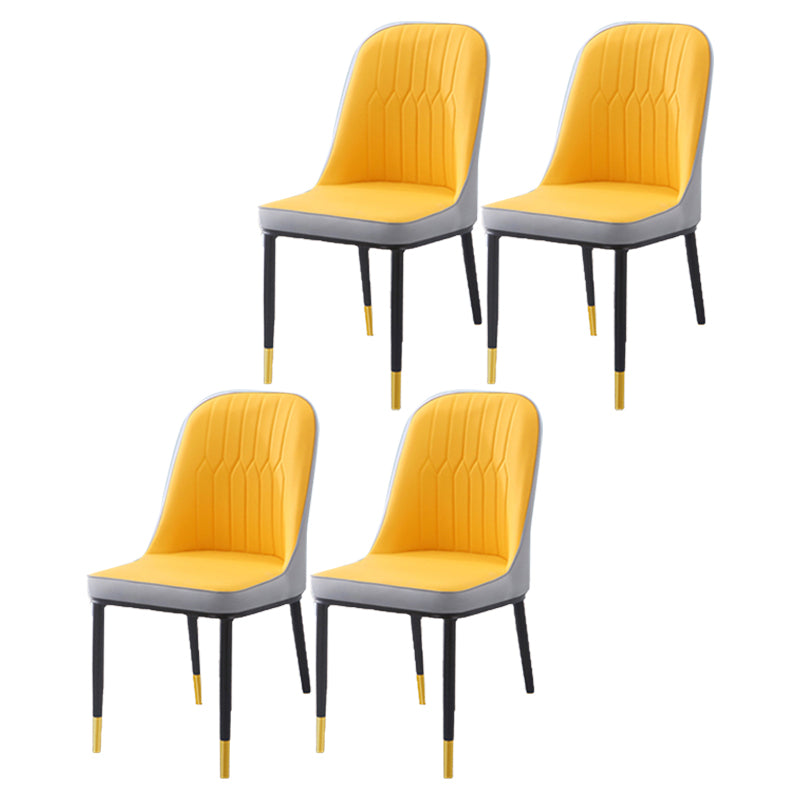 Chaise d'appoint d'intérieur scandinave, dossier Parsons, chaise de salle à manger rembourrée en métal