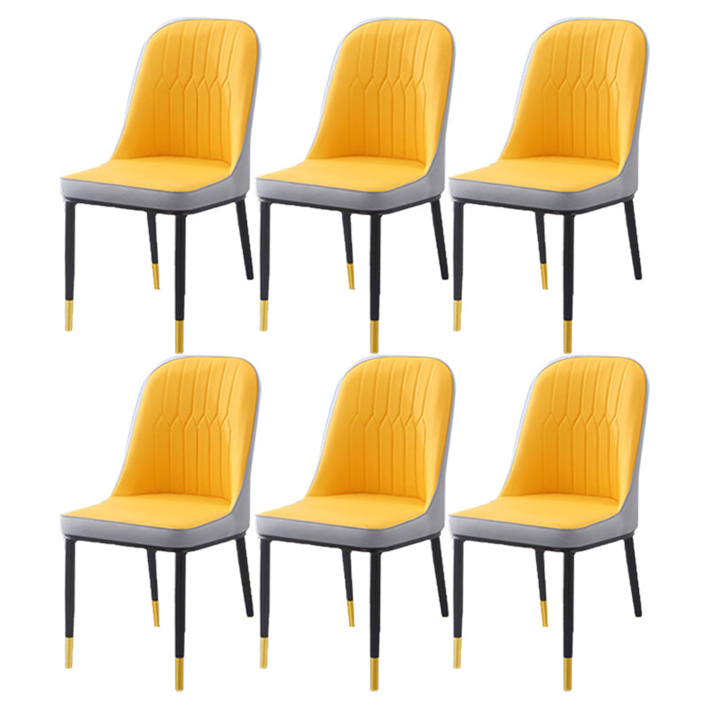 Chaise d'appoint d'intérieur scandinave, dossier Parsons, chaise de salle à manger rembourrée en métal